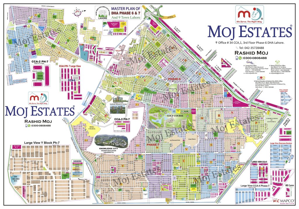 DHA Lahore Phase 6 and 7 map